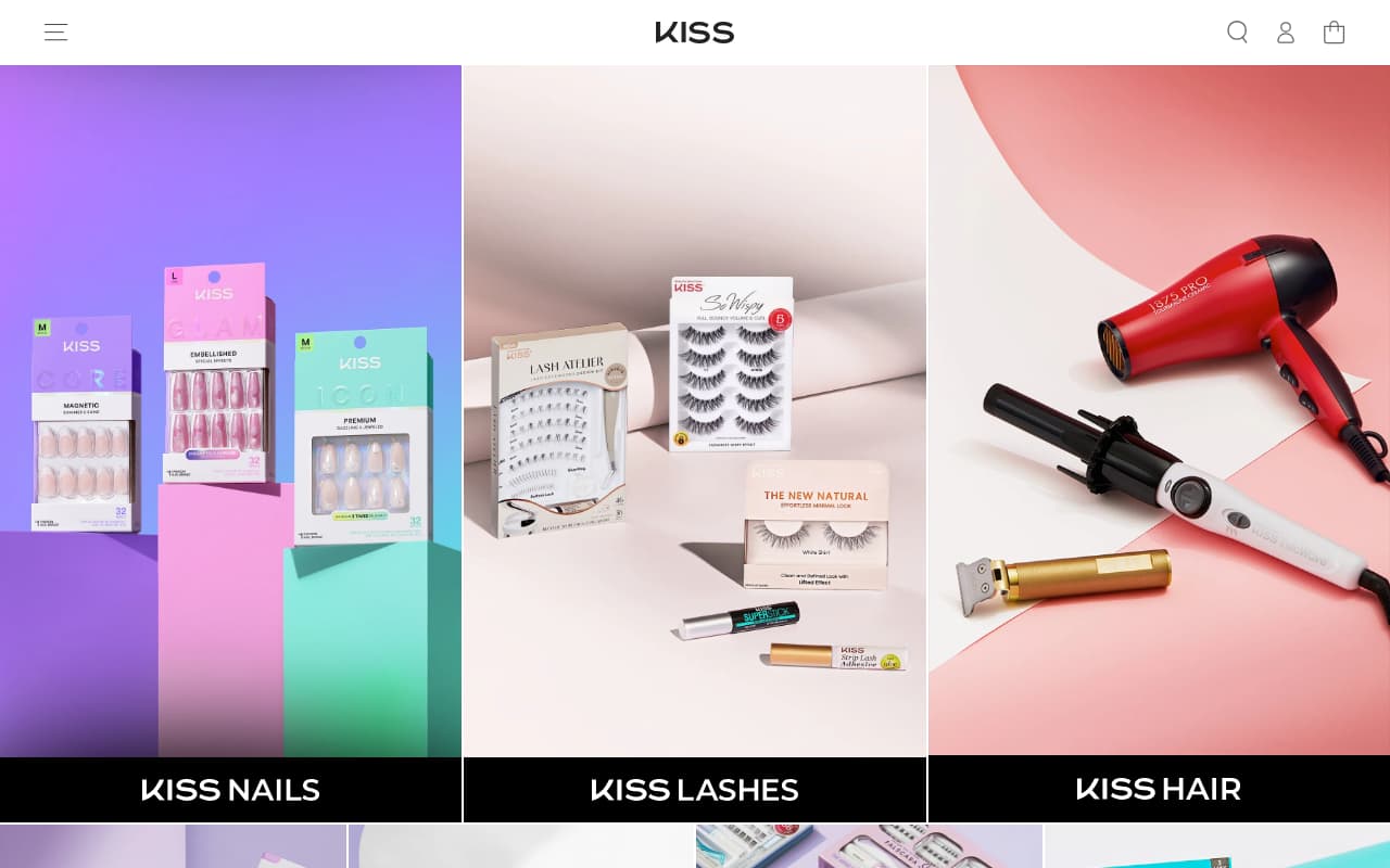 KISS Nails website screenshot