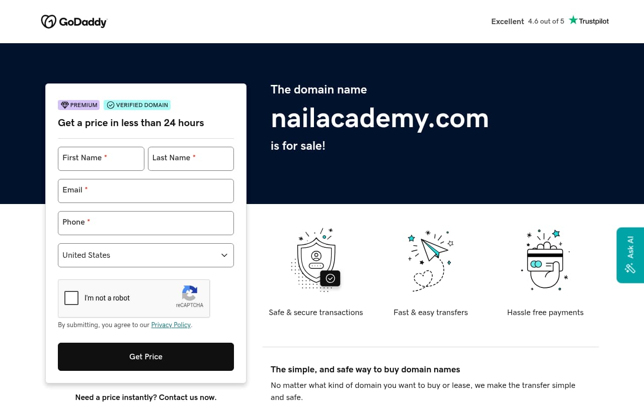 Nail Academy website screenshot