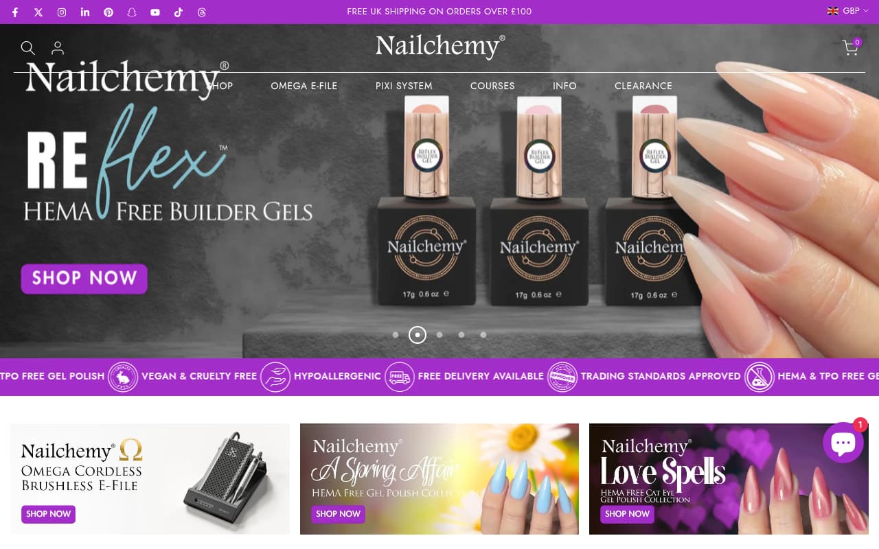 Nailchemy website screenshot