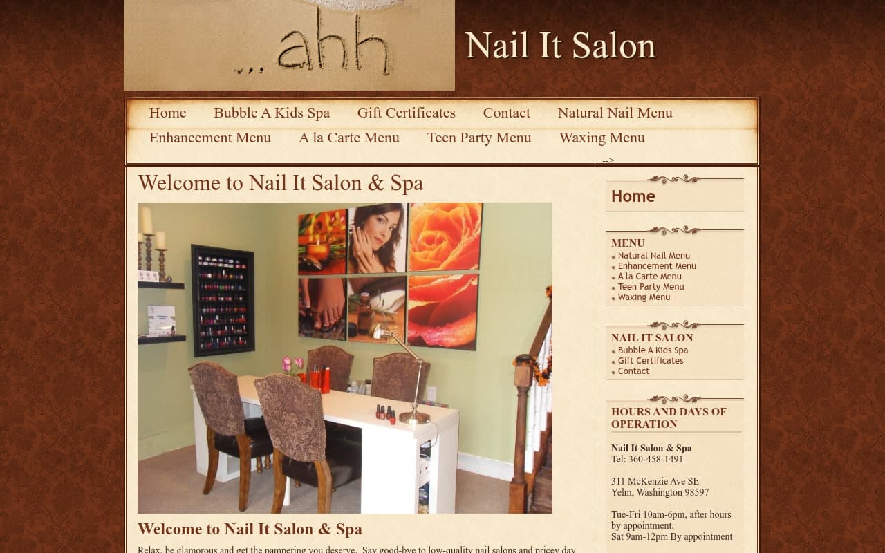 Nail It Salon website screenshot