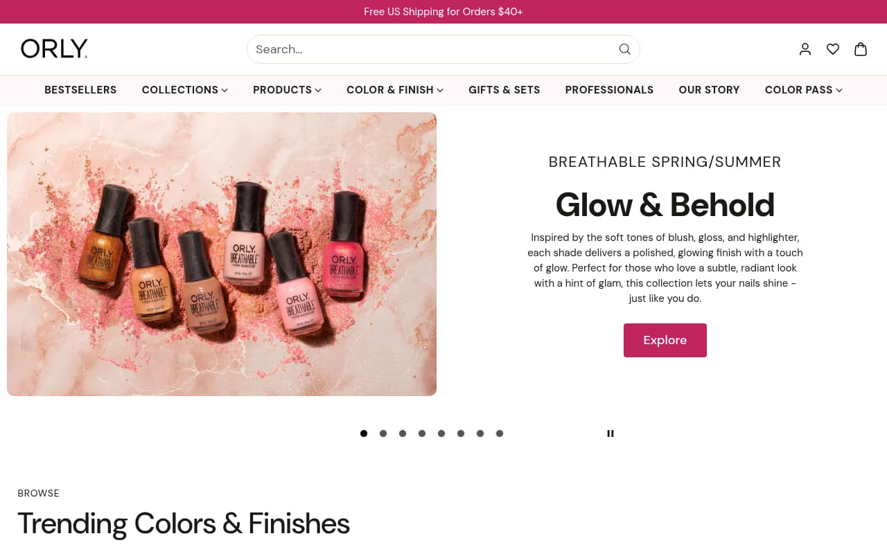 ORLY Nail Salon website screenshot