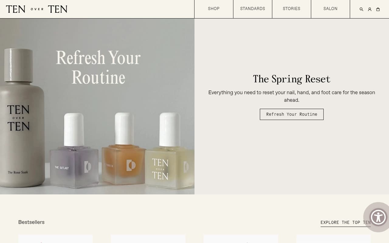 Tenoverten website screenshot