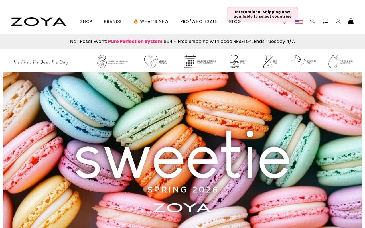 Zoya Nail Polish website screenshot