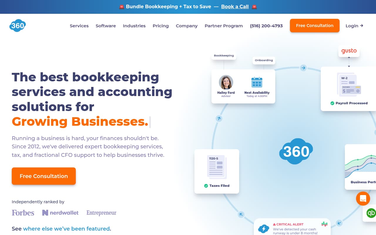 Bookkeeper360 website screenshot