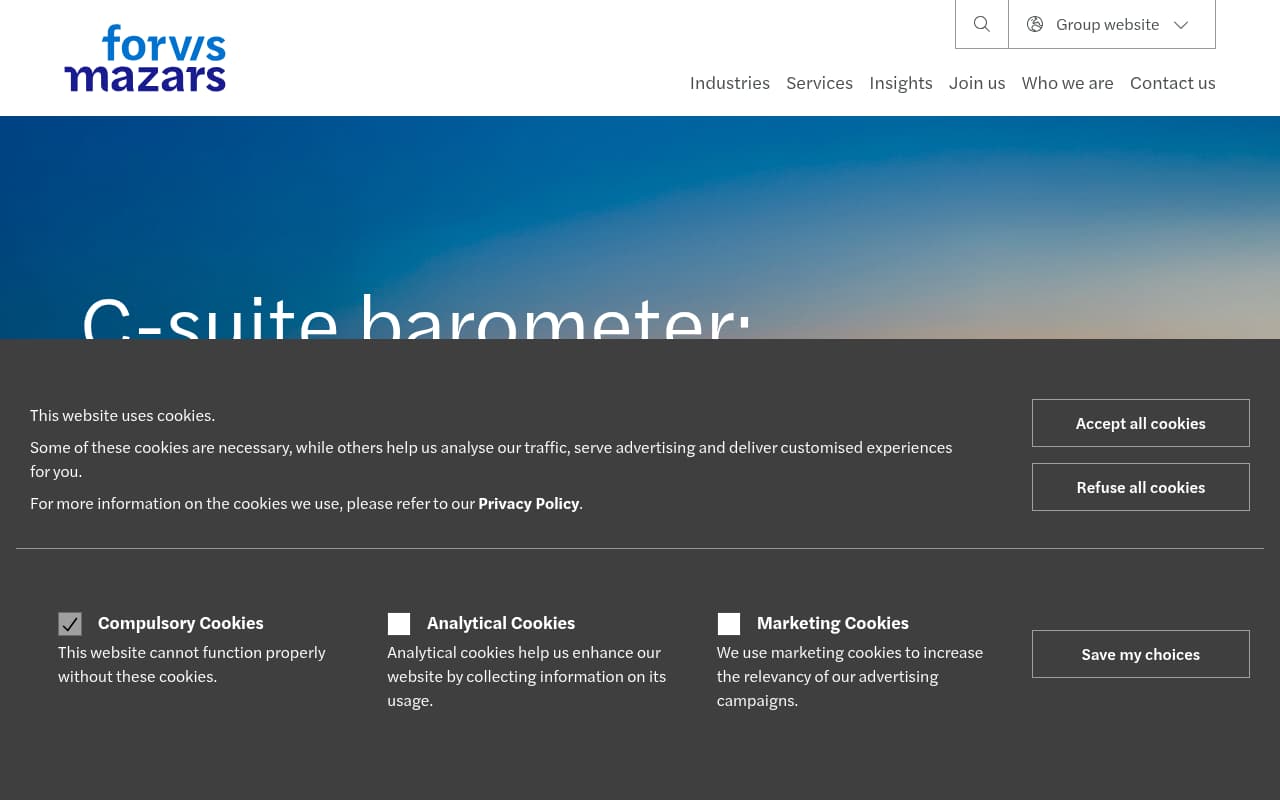 Forvis Mazars website screenshot