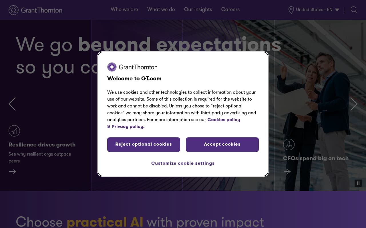 Grant Thornton website screenshot