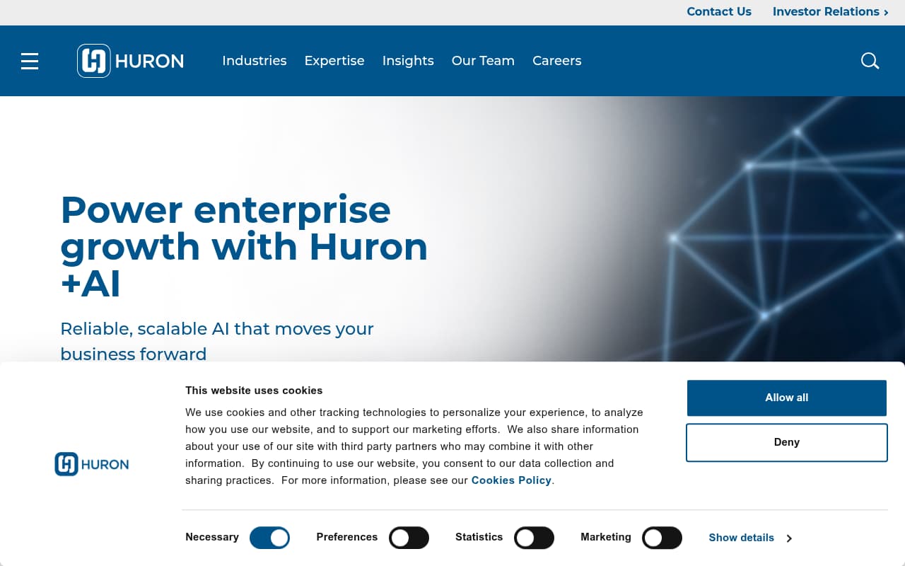Huron Consulting Group website screenshot