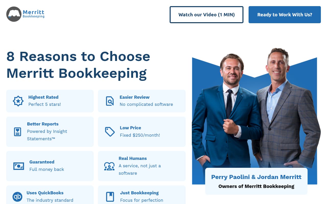 Merritt Bookkeeping website screenshot