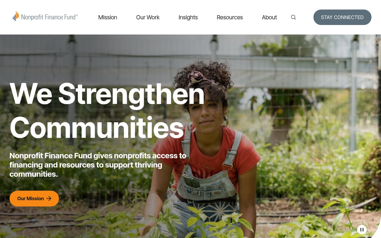 Nonprofit Finance Fund website screenshot