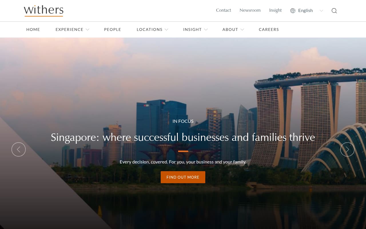 Withers LLP website screenshot