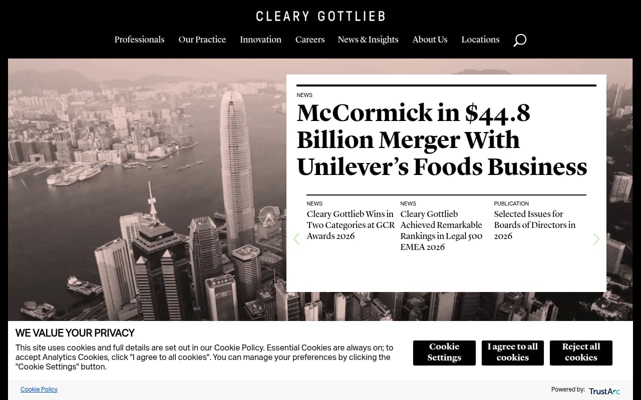 Cleary Gottlieb website screenshot
