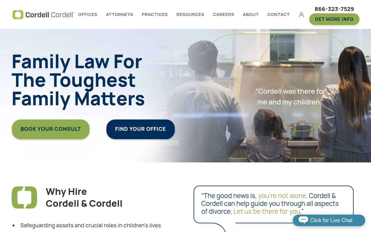 Cordell & Cordell website screenshot