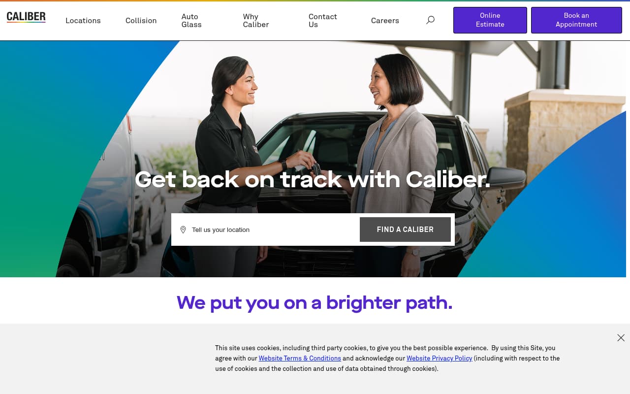 Caliber Collision website screenshot