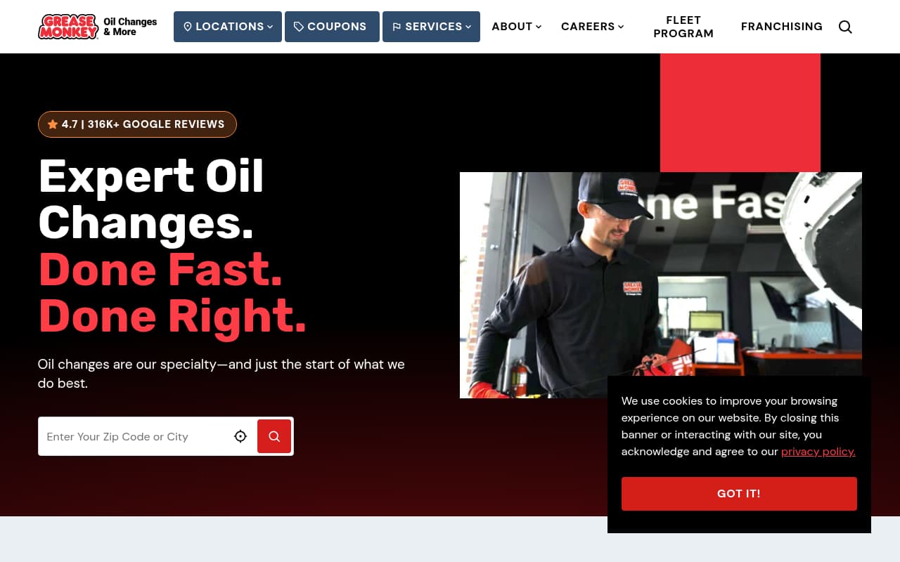 Grease Monkey website screenshot