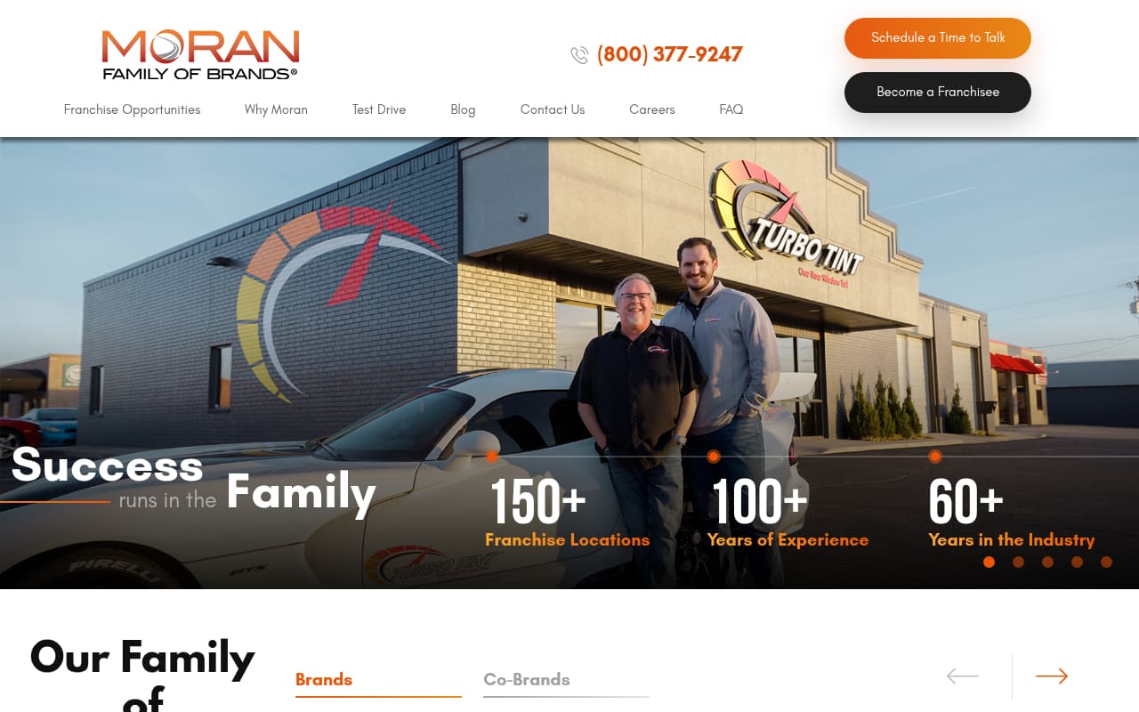 Moran Family of Brands website screenshot