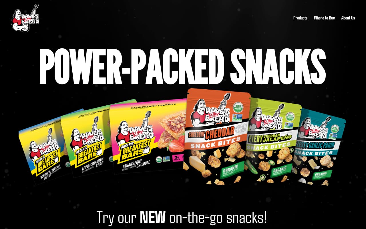 Dave's Killer Bread website screenshot