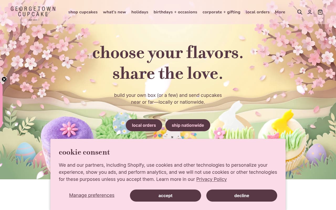 Georgetown Cupcake website screenshot