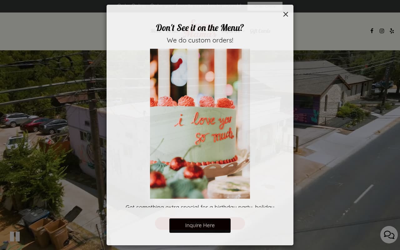 Sugar Mama's Bakeshop website screenshot