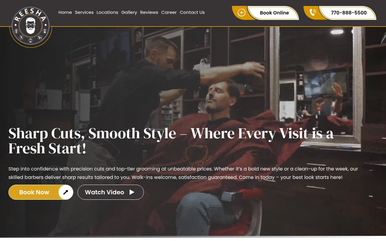 The American Barber Institute website screenshot