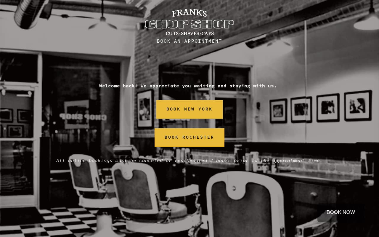 Frank's Chop Shop website screenshot