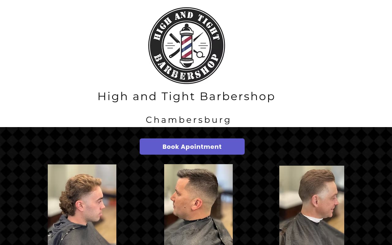 High & Tight Barbershop website screenshot