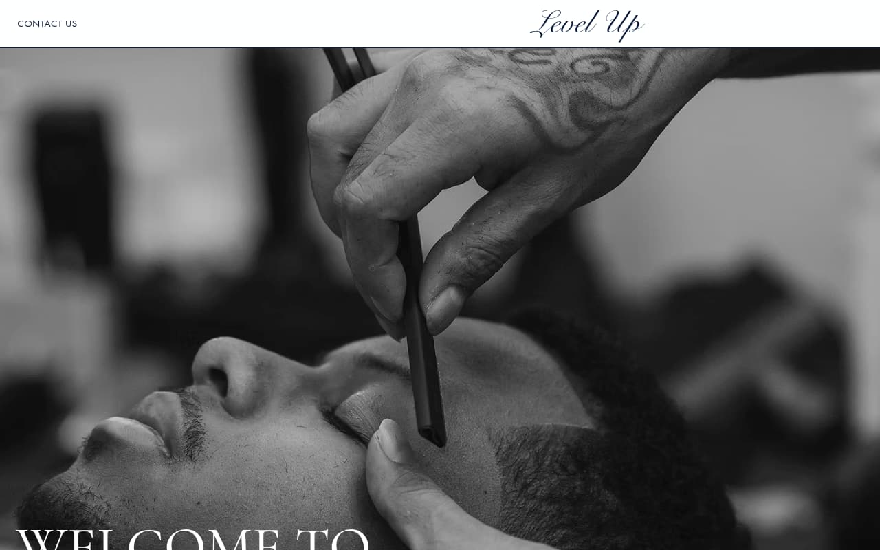 Level Up Barbershop website screenshot