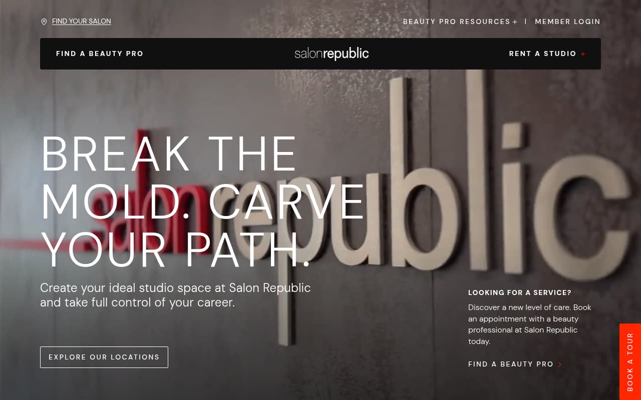 Salon Republic Men's website screenshot