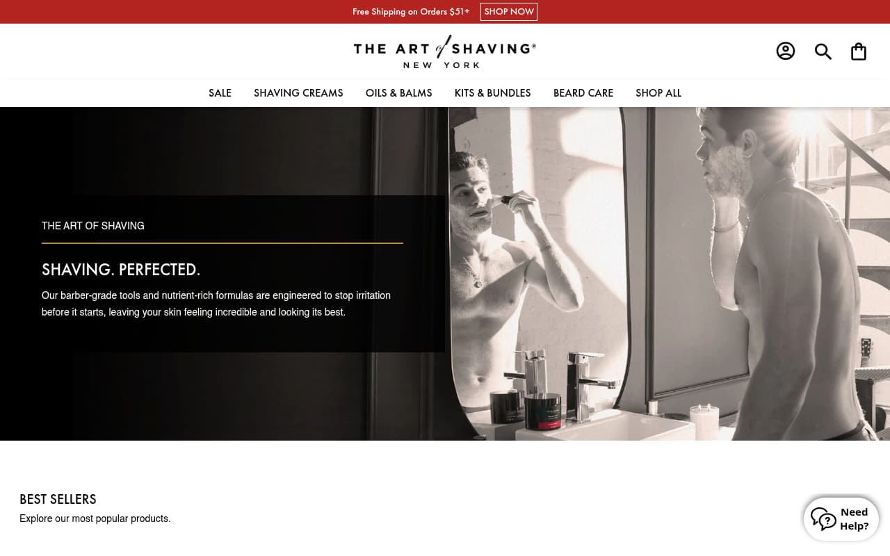The Art of Shaving website screenshot