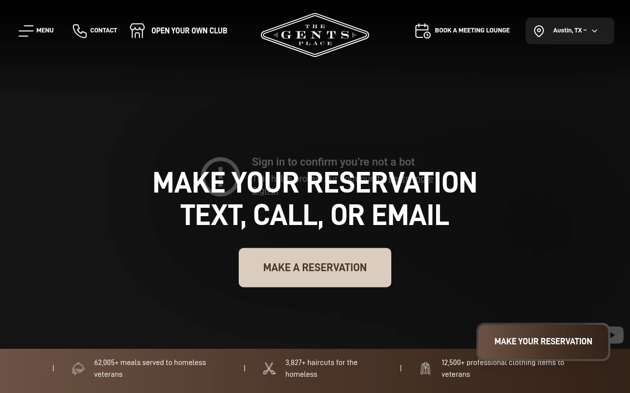 Gents Place Men's Grooming website screenshot
