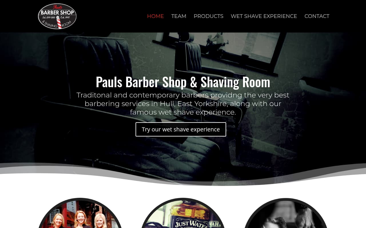 The Shaving Room website screenshot