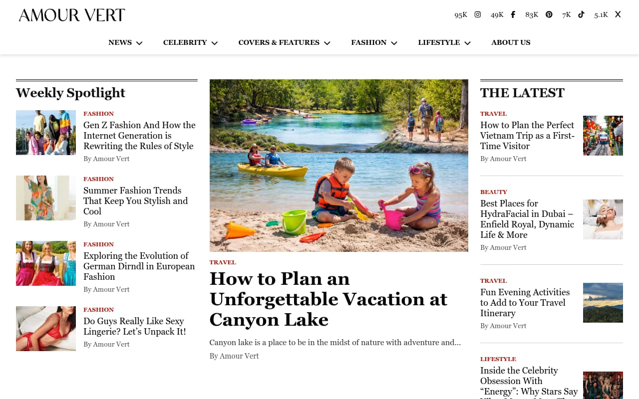 Amour Vert website screenshot