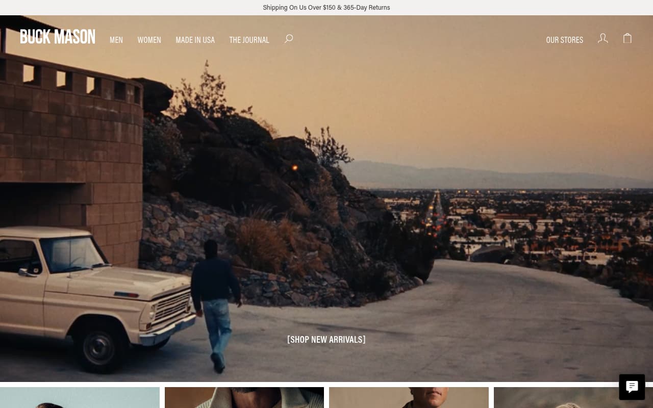 Buck Mason website screenshot