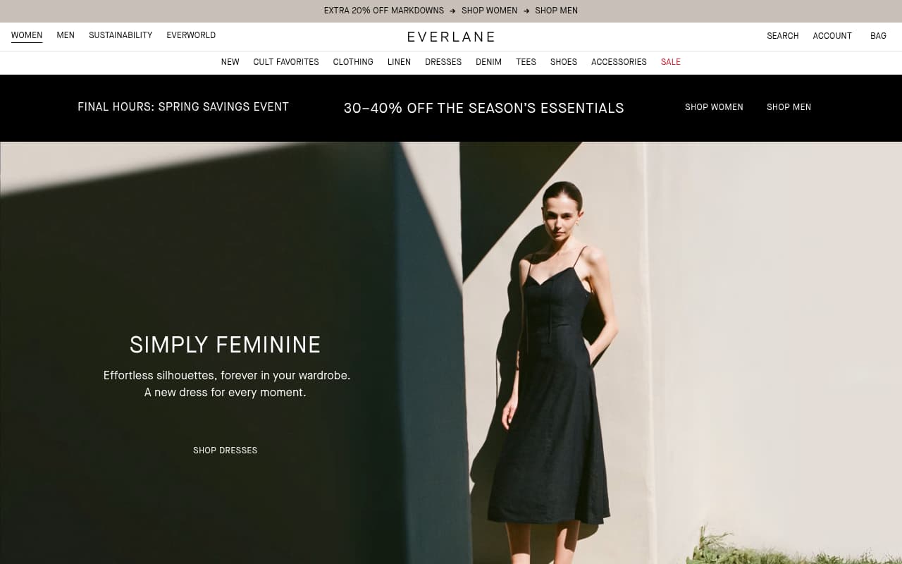Everlane website screenshot