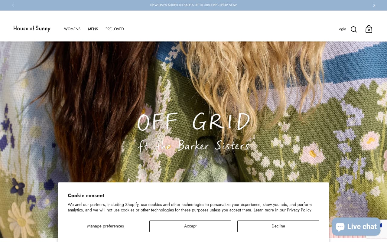 House of Sunny website screenshot