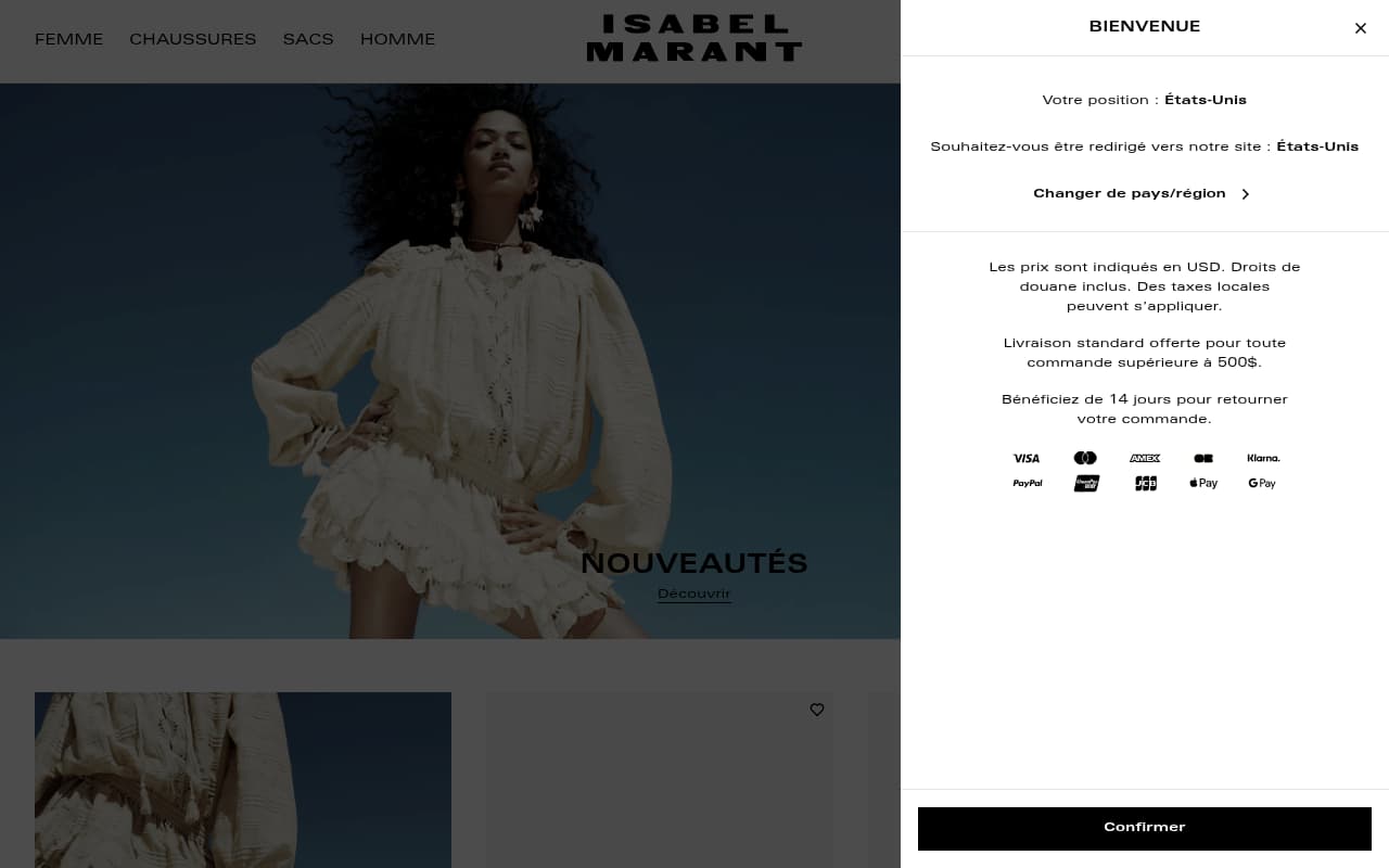Isabel Marant website screenshot