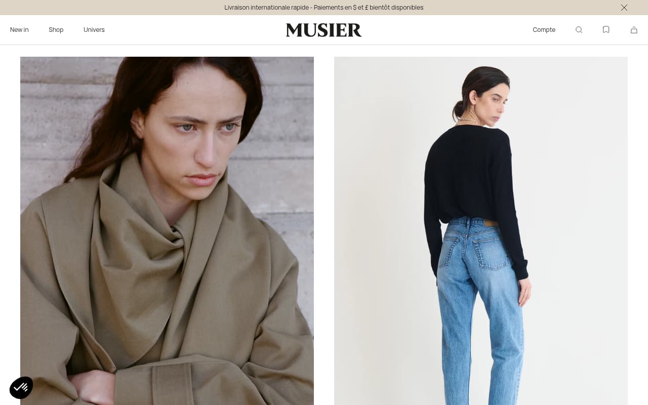 Musier Paris website screenshot