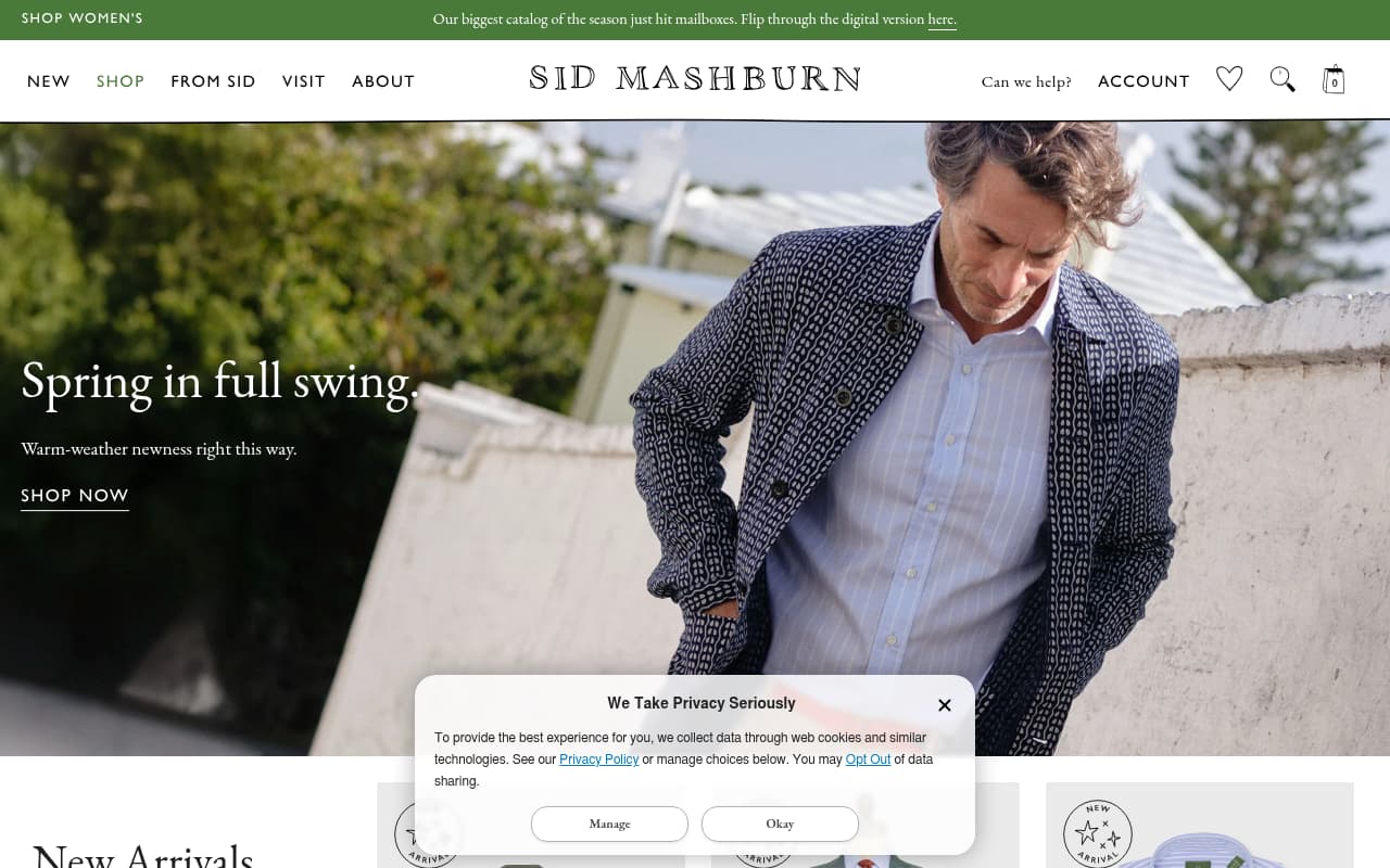 Sid Mashburn website screenshot