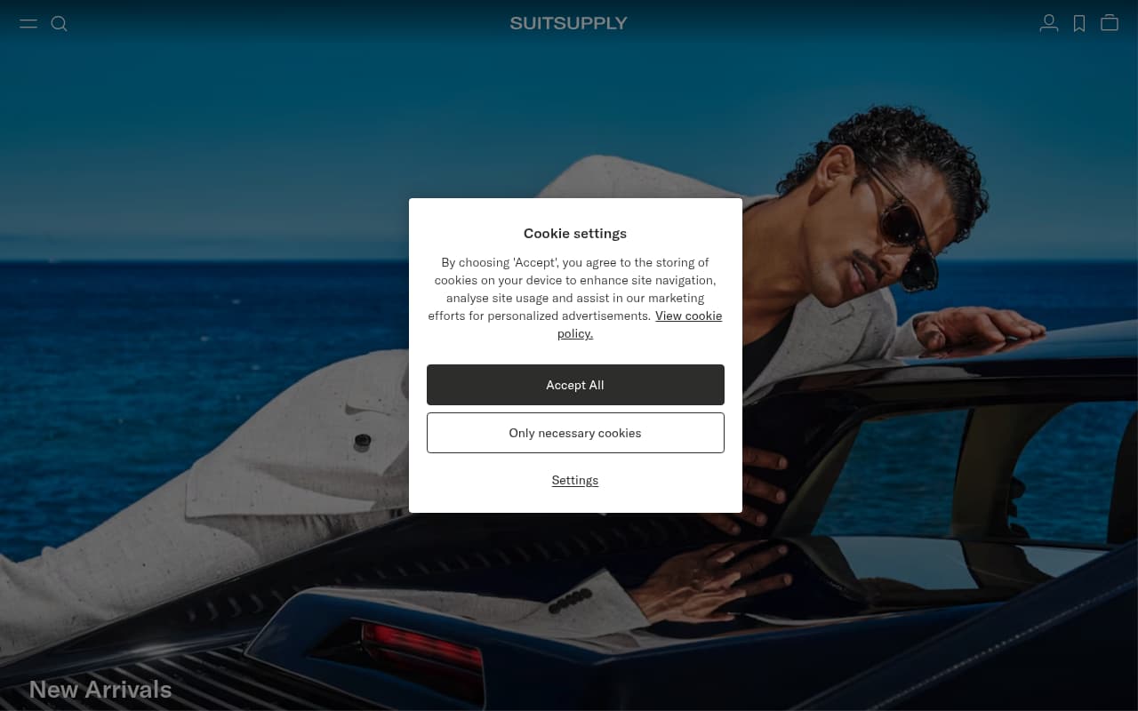 Suit Supply website screenshot