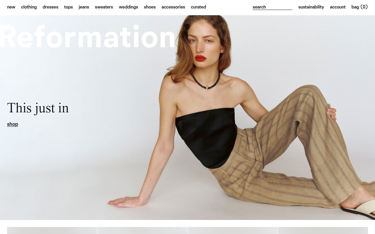 Reformation website screenshot