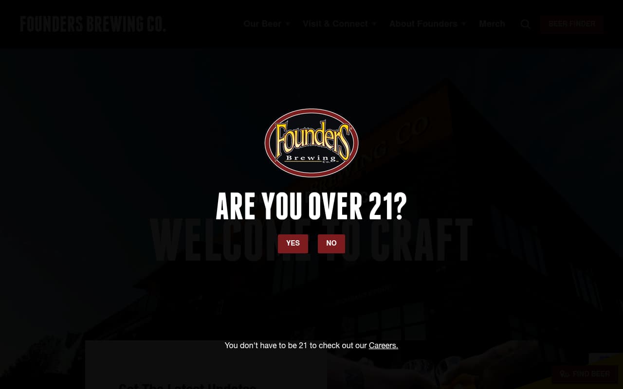 Founders Brewing website screenshot