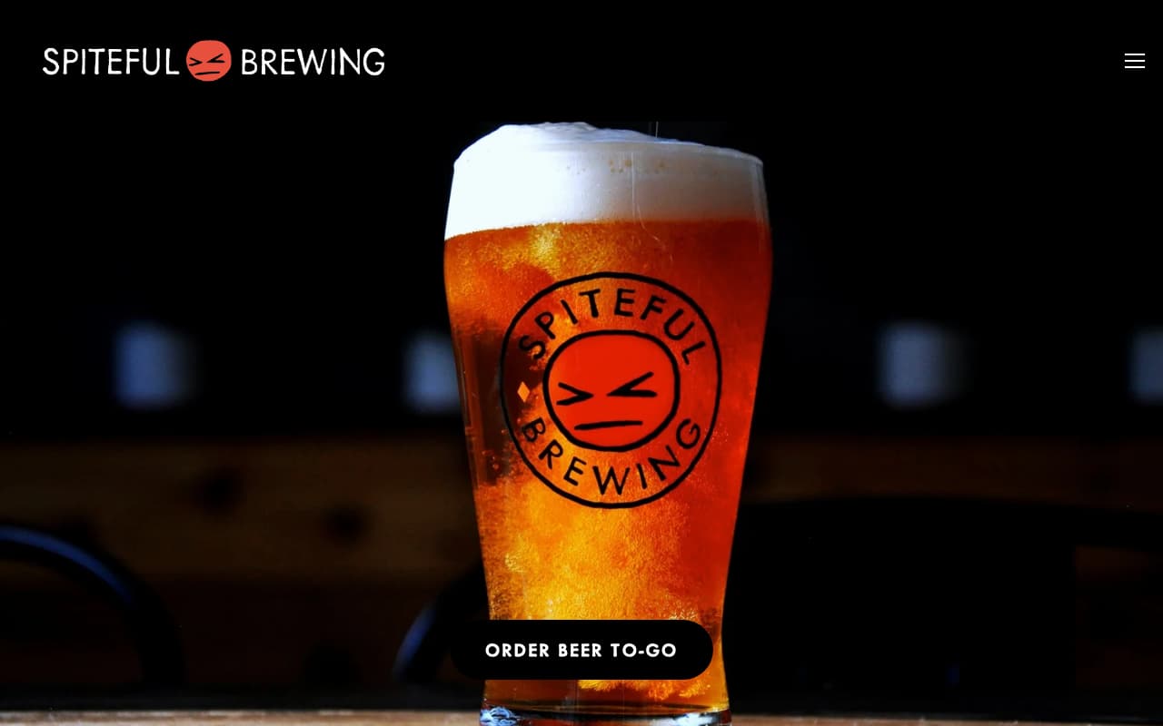Spiteful Brewing website screenshot