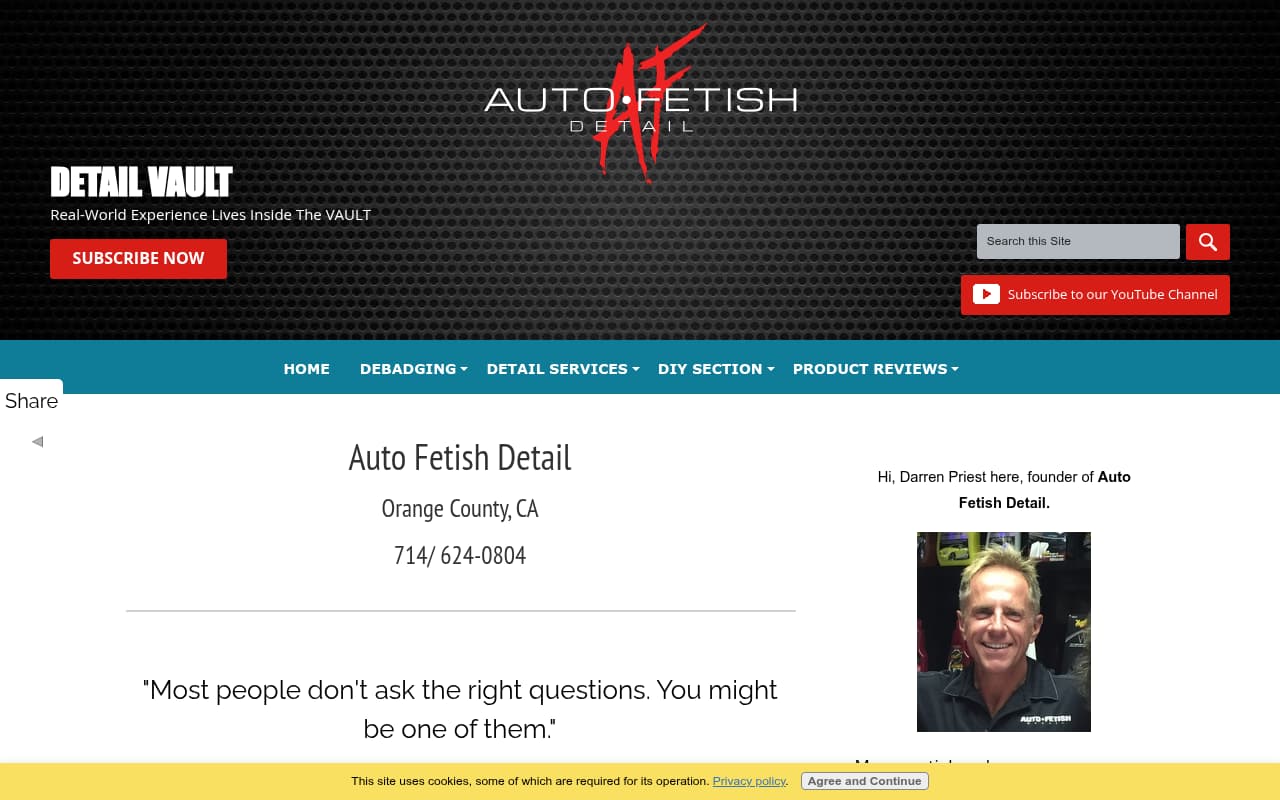 Auto Fetish Detail website screenshot