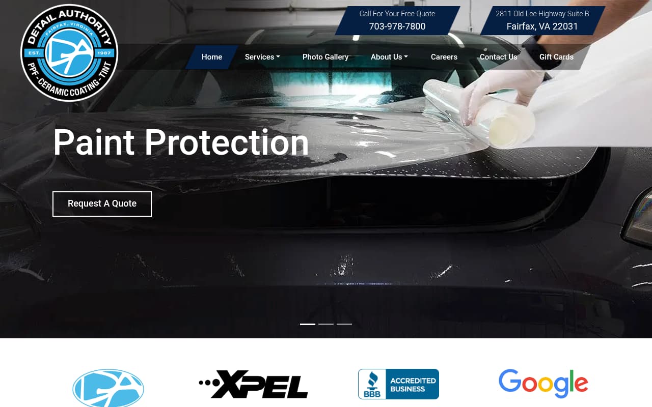 Detail Authority website screenshot