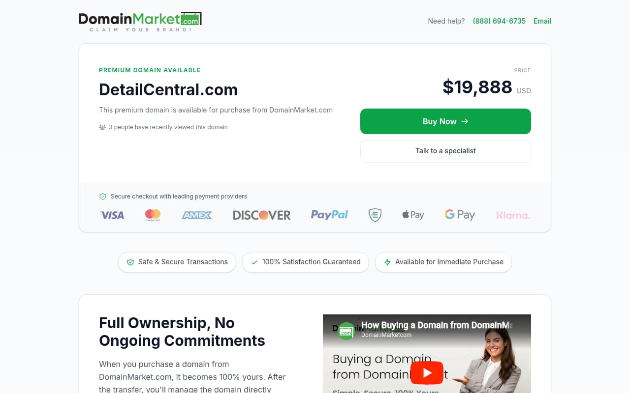 Detail Central website screenshot