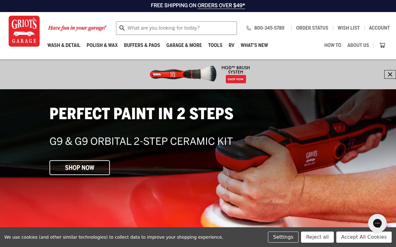 Griot's Garage website screenshot