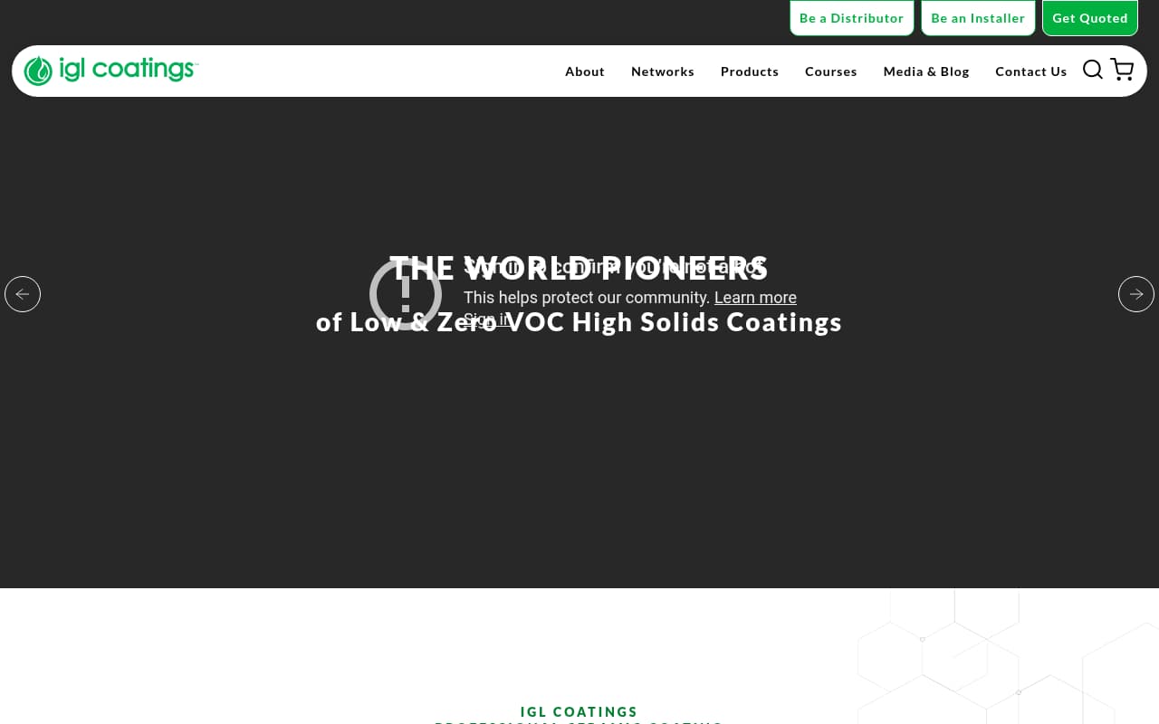 IGL Coatings website screenshot