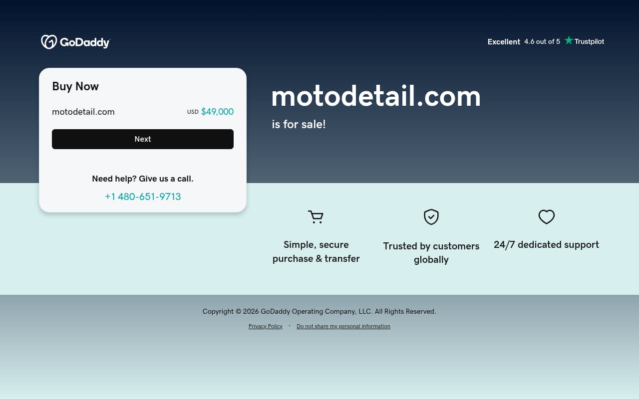 Moto Detail website screenshot