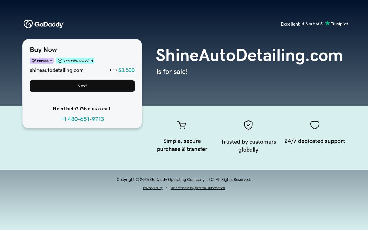Shine Auto Detailing website screenshot