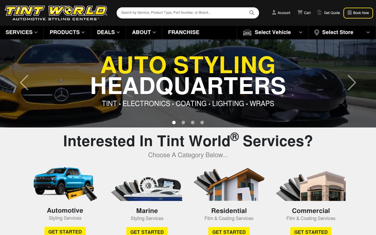 Tint World website screenshot