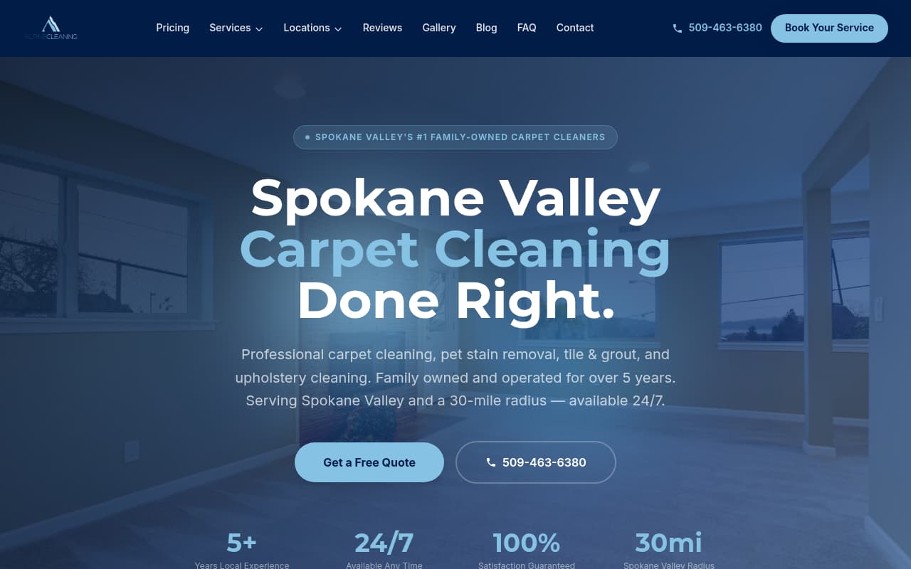 Alpine Carpet Cleaning website screenshot